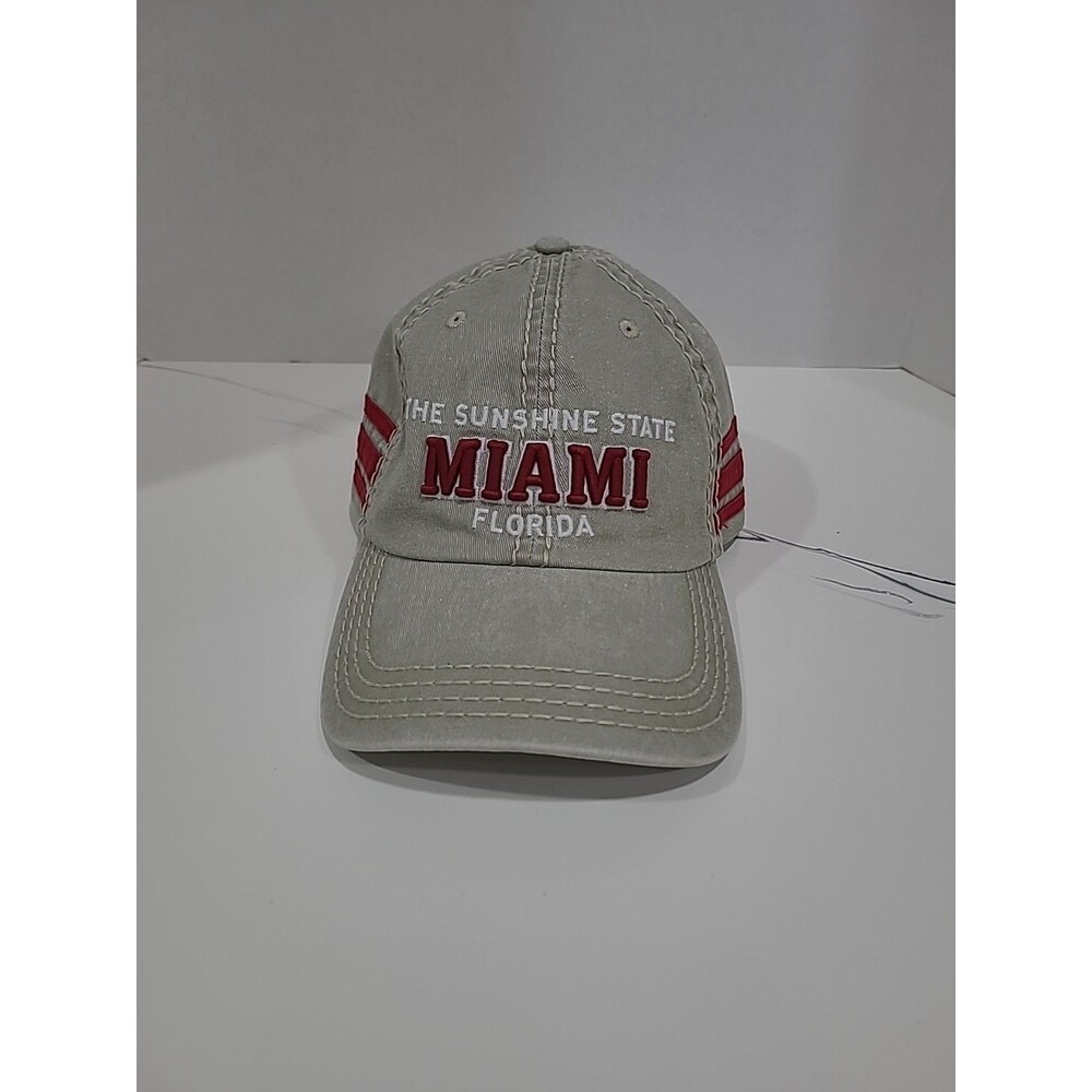 Miami Florida Baseball Cap Hat Adjustable Tan/maroon NWT